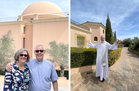 Reverend Dr. Tony Carroll and his wife Gisela, Nuestra Señora de la Merced, Sotogrande © Michelle Chaplow
