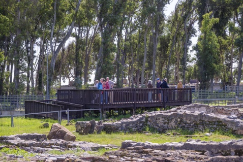 Explore the Paleochristian Basilica of Vega del Mar from elevated platforms featuring interpretation signs and drawings that offer a unique panoramic view of this fascinating archaeological site © Michelle Chaplow