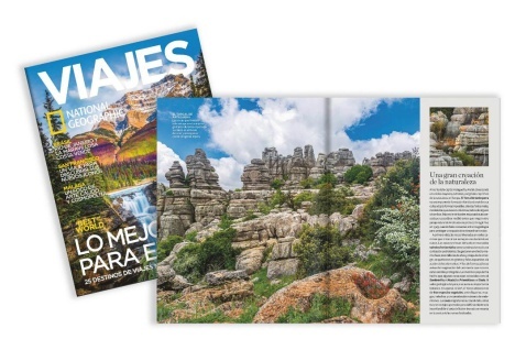 A double page spread of El Torcal in National Geographic Viajes © Marcos G Meider