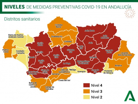 Levels of prevention measures in Andalucia 29-10-2020 to 09-11-2020