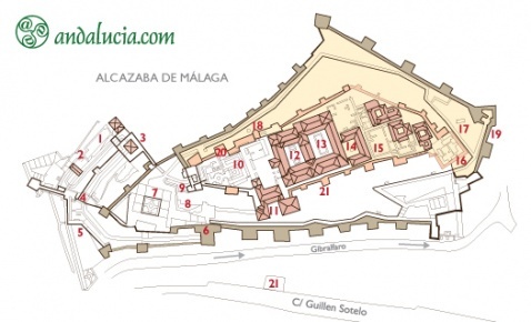 Plan of Alcazaba de Malaga Plan of Alcazaba de Malaga