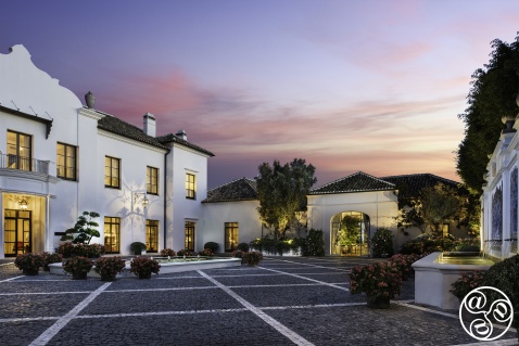 The grand entrance to Finca Cortesin © Michelle Chaplow