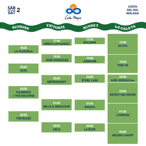 Cala Mijas Festival 2023 Saturday Schedule Cala Mijas Festival 2023 Saturday Schedule