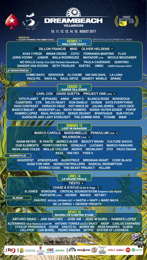 Dreambeach Festival 2017 line up poster