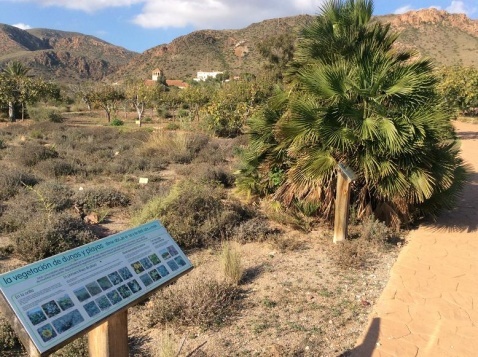 The El Albardinal Botanic Gardens feature the natural flora and agriculture from