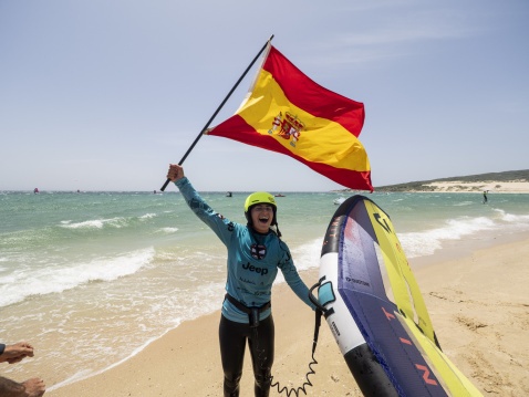 Mar De Arce winner of the womens 6th GWA Tarifa Wing Pro 2025 © SamuCardenas