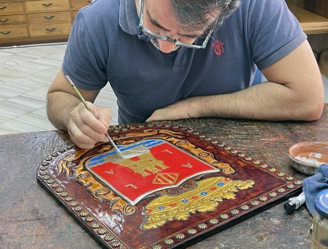 The city is famous for its leatherwork, and its most historic technique, guadameci, is an intricate embossed design with gold, silver and coloured paint, unique to Cordoba, which dates back to the 10th century. © Michelle Chaplow
