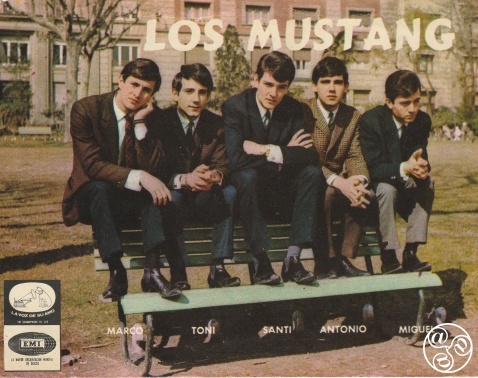 Los Mustang - Drummer Antonio Mier fourth from left