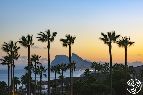 Alcaidesa, tropical palms and views accross the Mediterranean to Gibraltar  © Michelle Chaplow