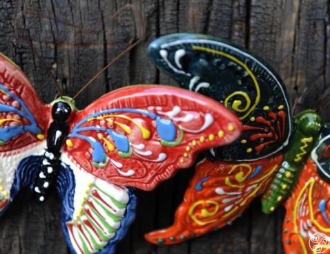 Hand painted ceramic butterflies © Michelle Chaplow