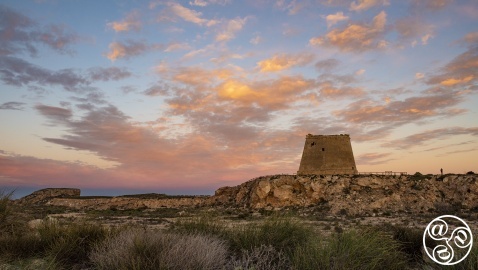 The tower was rebuilt as a horseshoe-shaped fortified tower in 1766 on the orders of Charles III, to protect the coast from Barbary Pirates. © Michelle Chaplow