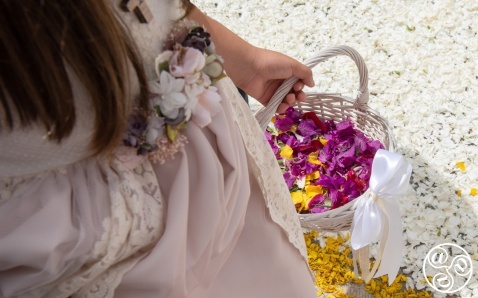 Children who have recently received their First Communion take part in the Corpus Christi procession, which is a very special family event. © Michelle Chaplow