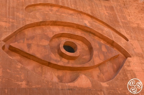 On the north façade, a surrealist eye pays homage to Picasso. On the north façade, a surrealist eye pays homage to Picasso. © Michelle Chaplow