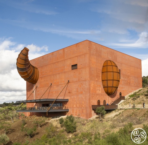 LA Almazara, is a contemporary olive oil mill and museum designed by the French artist Philippe Starck © Michelle Chaplow