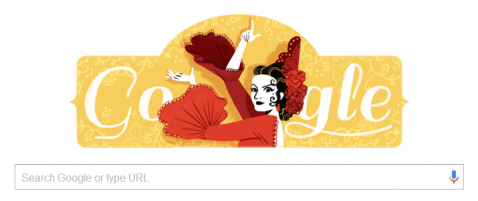 Lola Flores birth date tribute on google.es on 21 January  2016 © Google