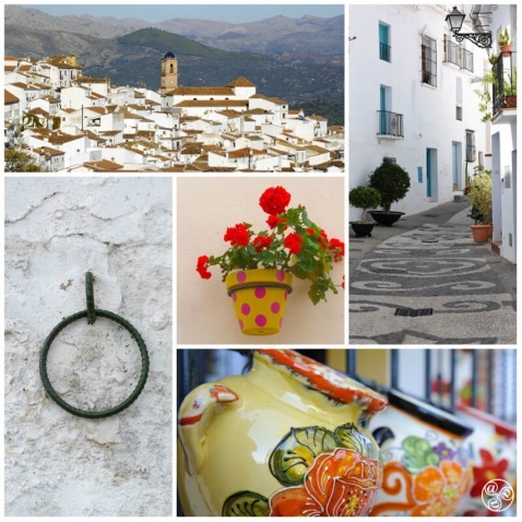 Malaga villages clockwise: Algatocin, Frigiliana, Mijas, Almo © Michelle Chaplow
