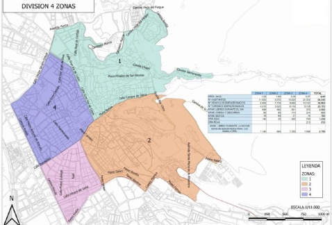 Plan of 4 ZBE Zones for Granada. Source Granada Town Hall